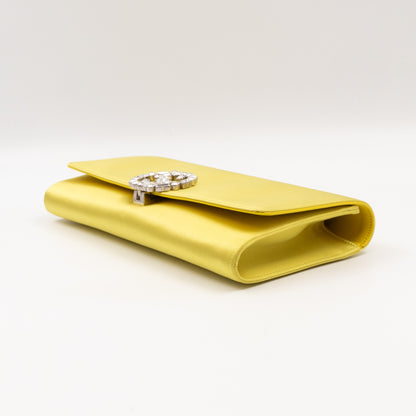 Broadway Clutch Yellow Satin with Crystals