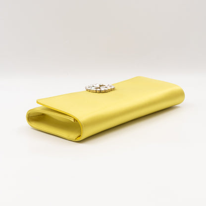 Broadway Clutch Yellow Satin with Crystals