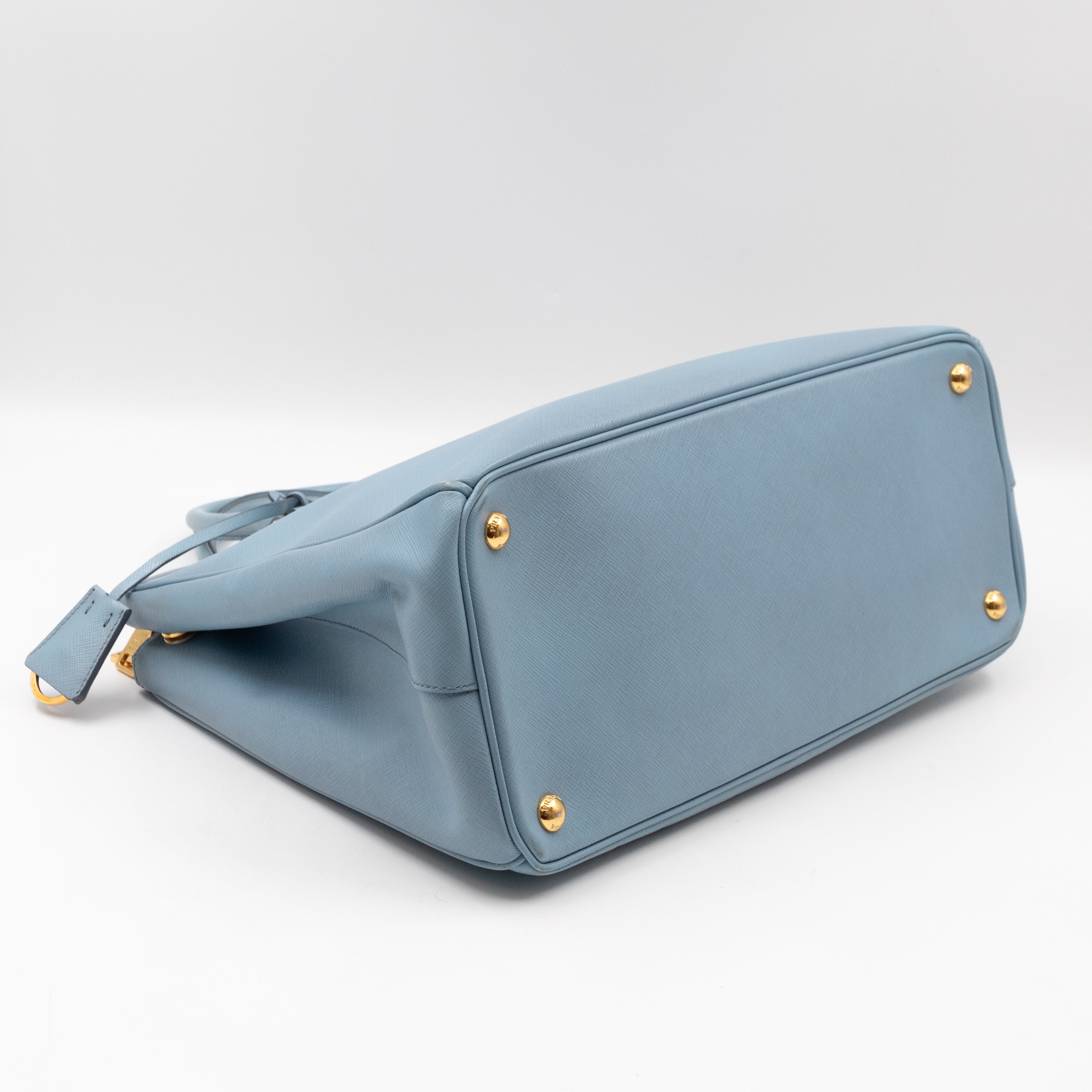 Galleria Large Double Zip Astral Blue Saffiano Leather