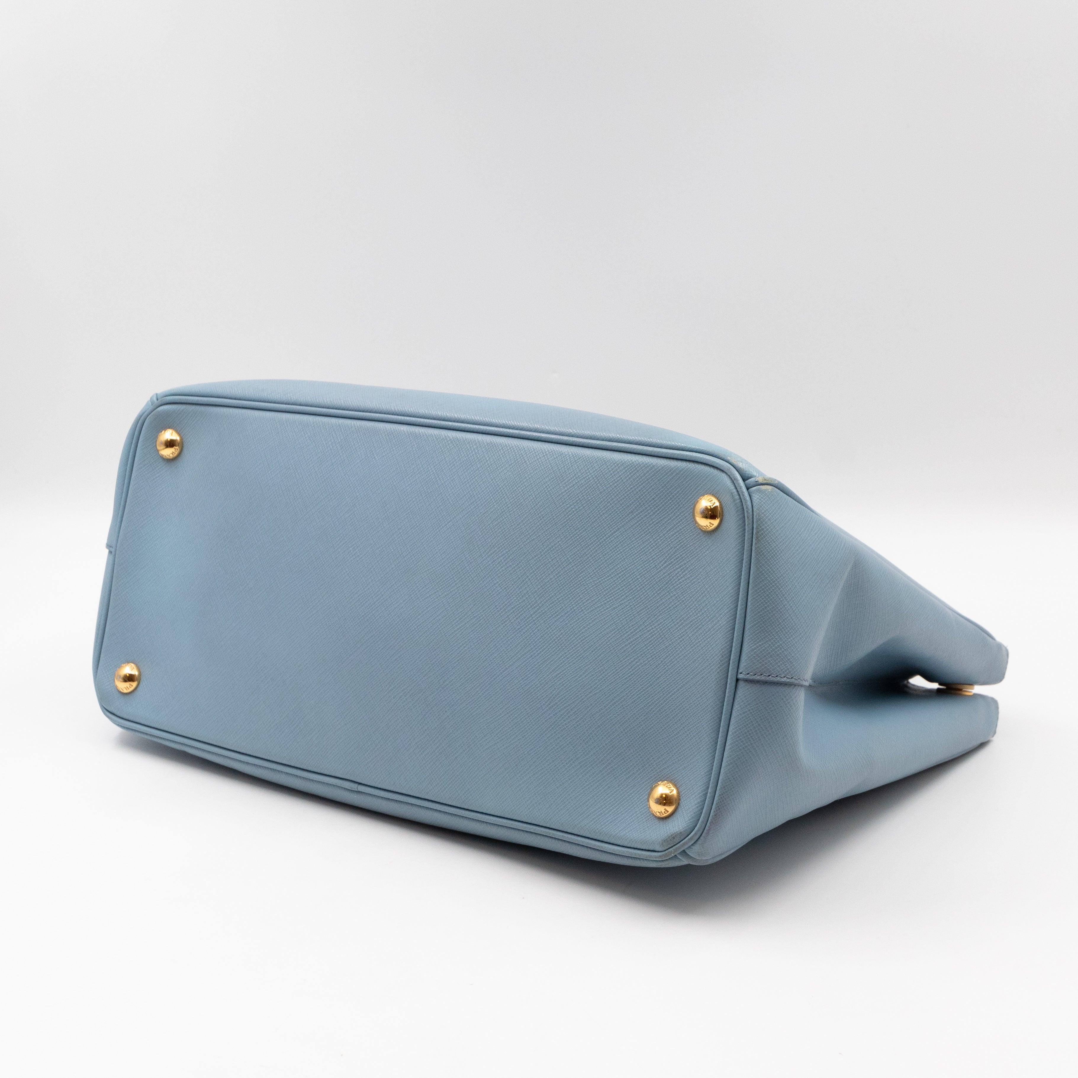 Galleria Large Double Zip Astral Blue Saffiano Leather
