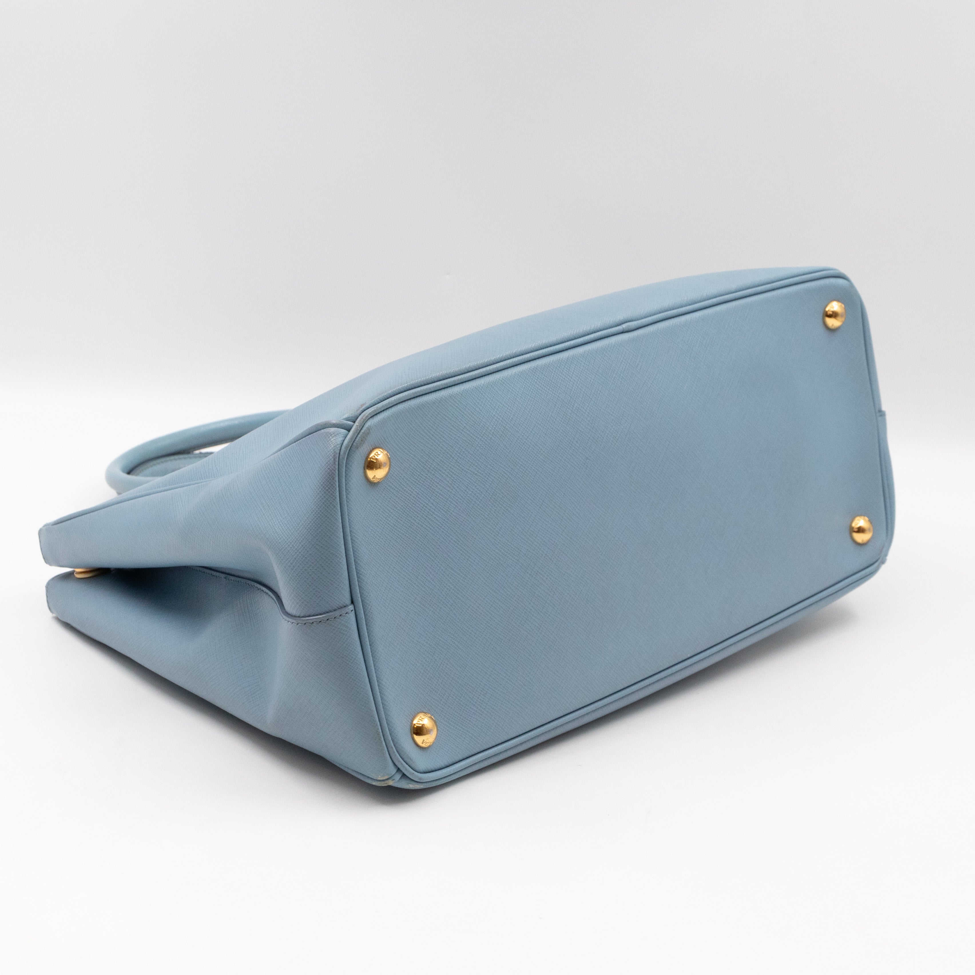Galleria Large Double Zip Astral Blue Saffiano Leather