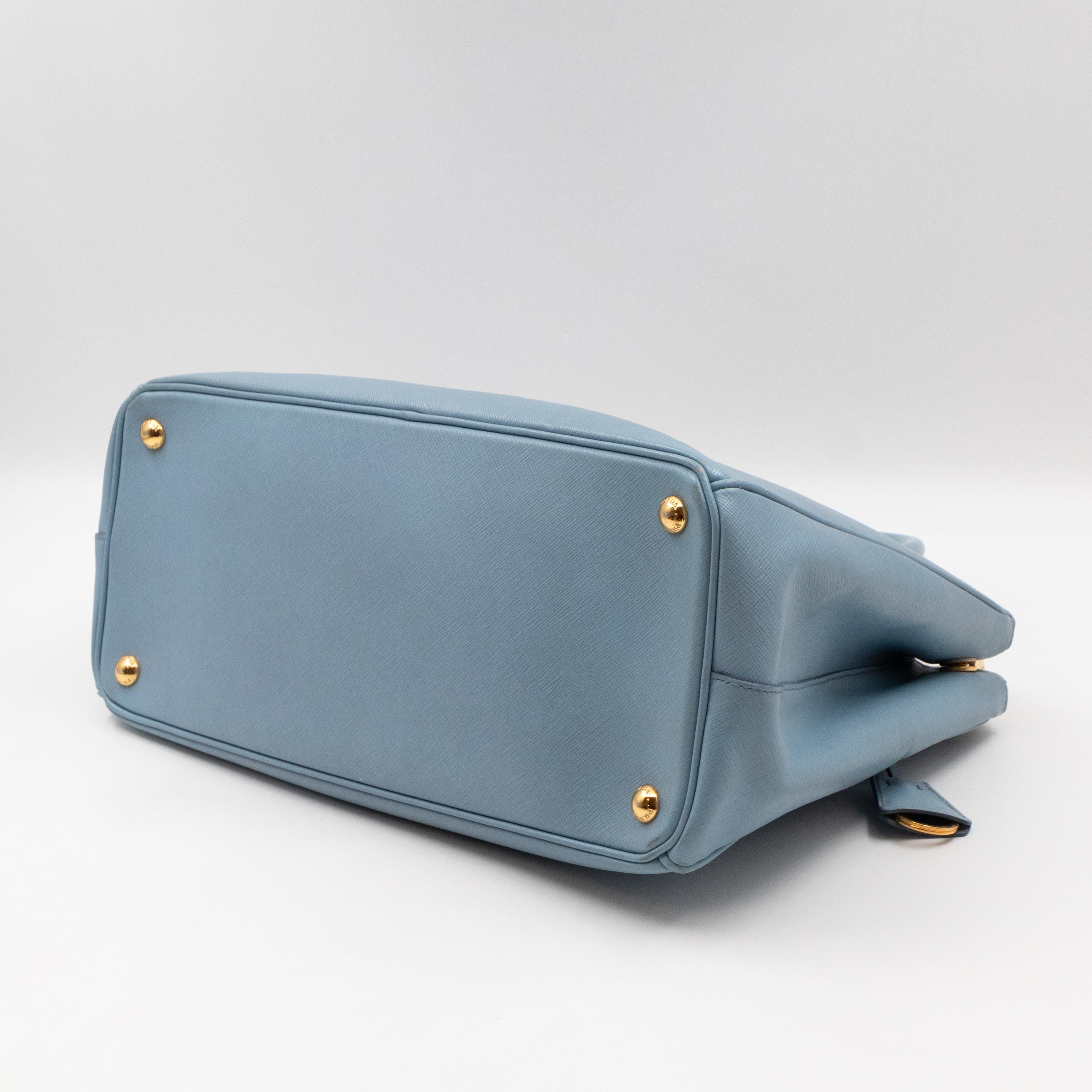 Galleria Large Double Zip Astral Blue Saffiano Leather