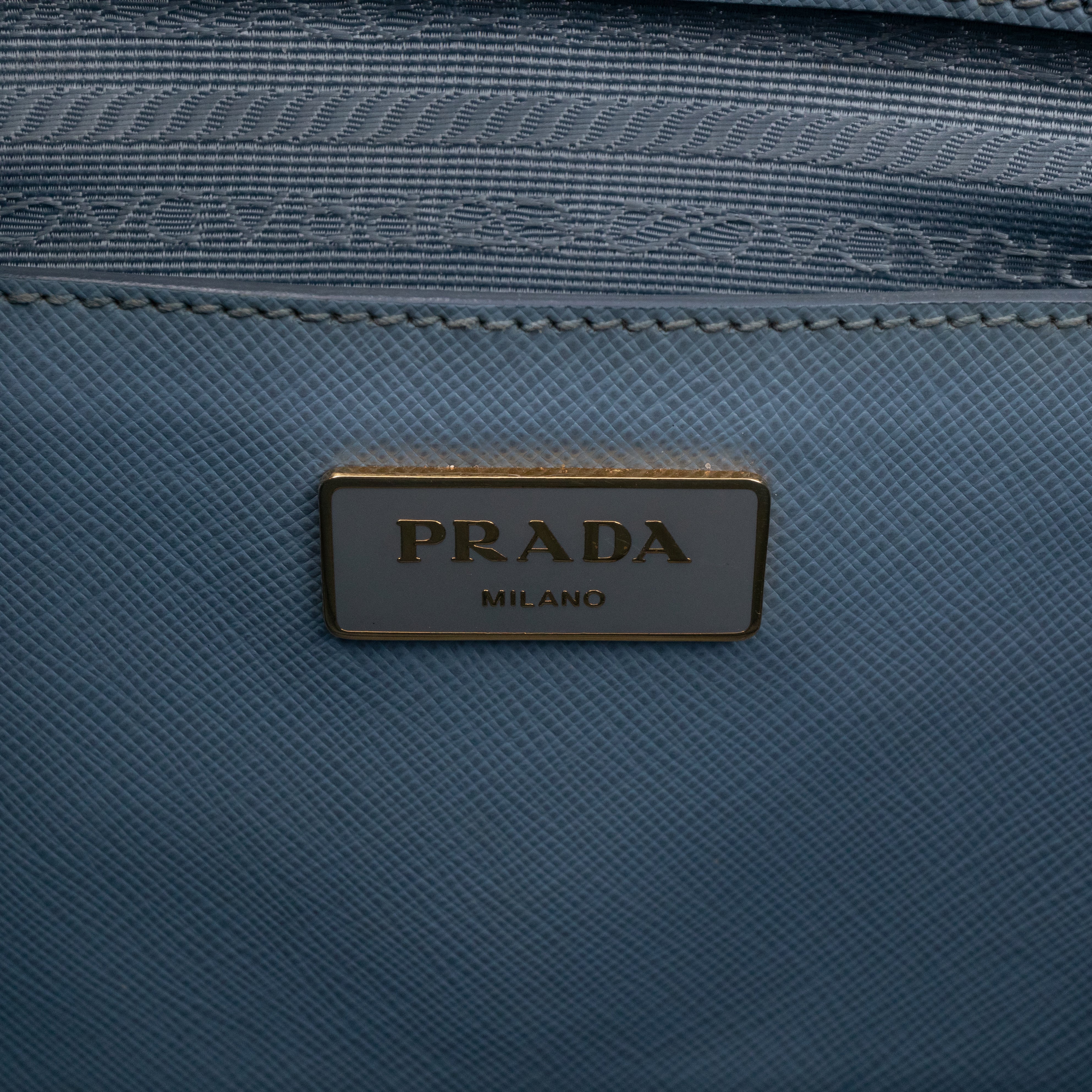 Galleria Large Double Zip Astral Blue Saffiano Leather