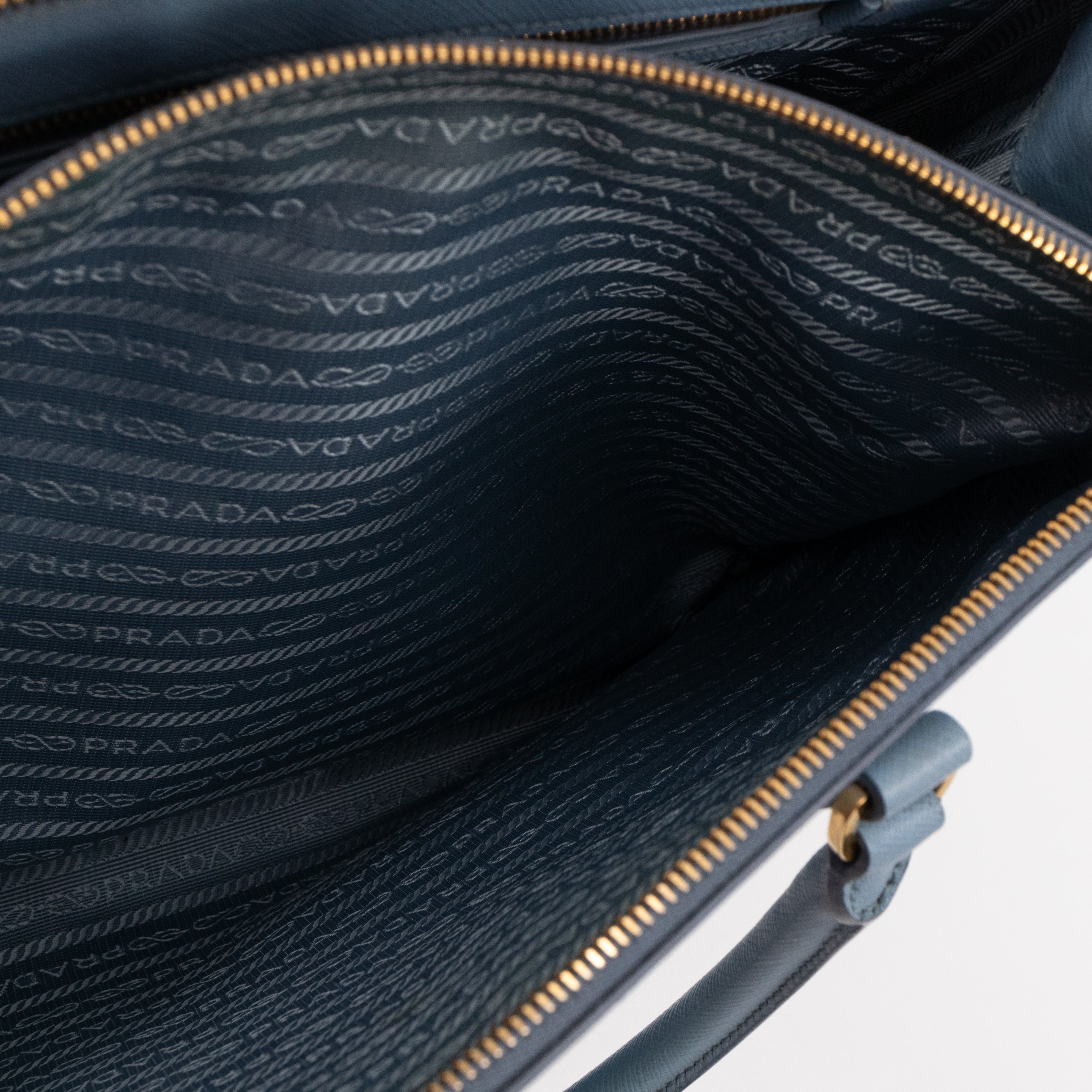Galleria Large Double Zip Astral Blue Saffiano Leather
