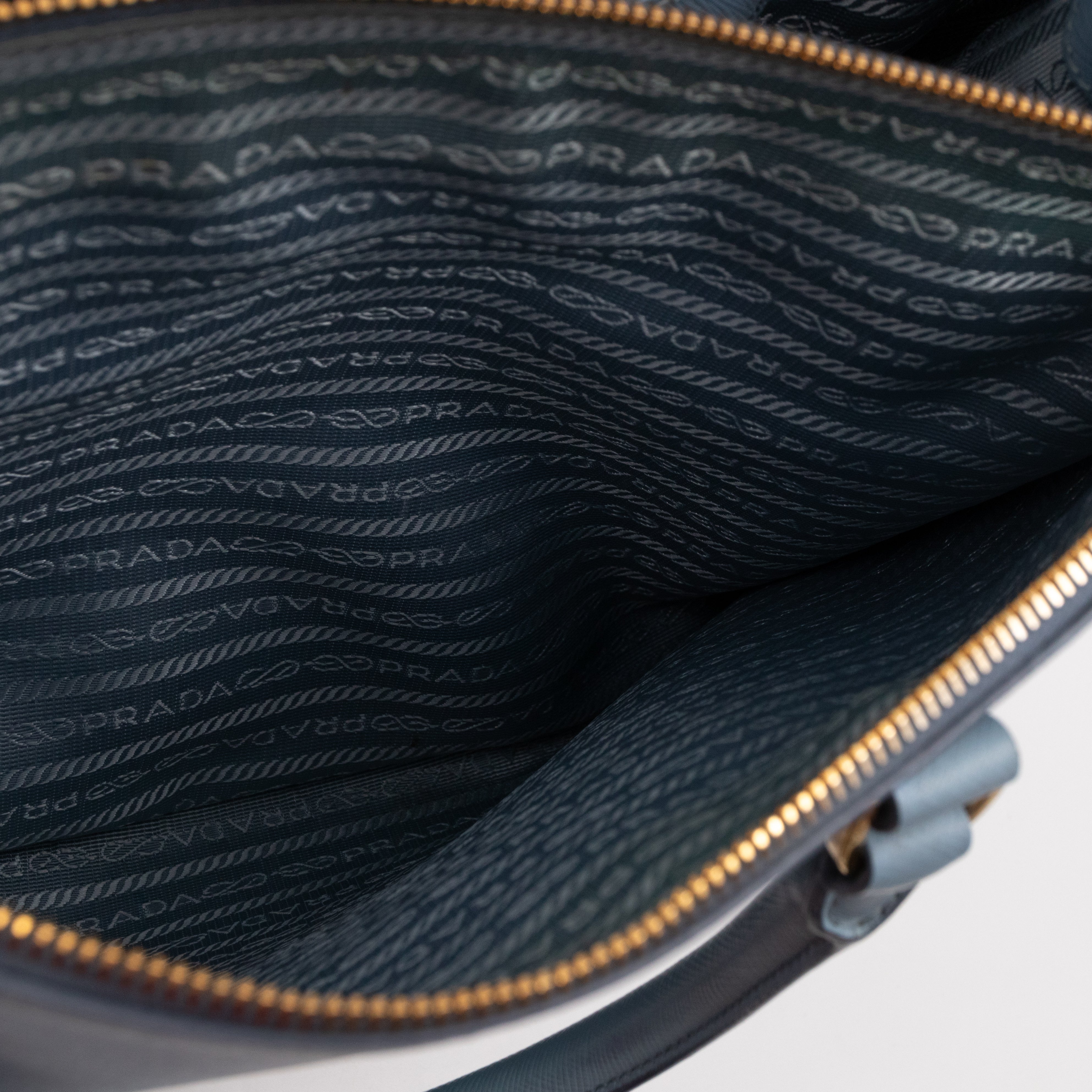 Galleria Large Double Zip Astral Blue Saffiano Leather