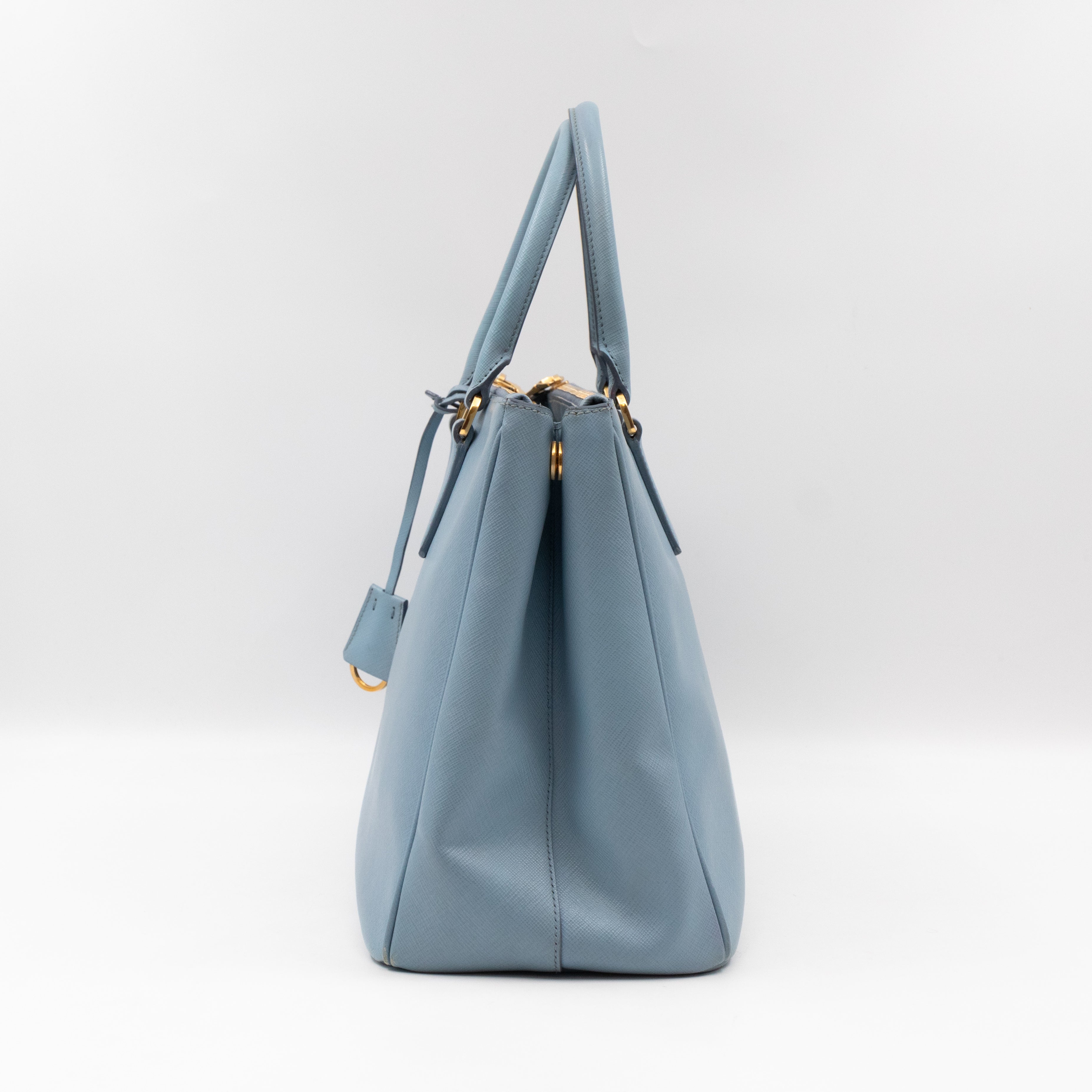 Galleria Large Double Zip Astral Blue Saffiano Leather