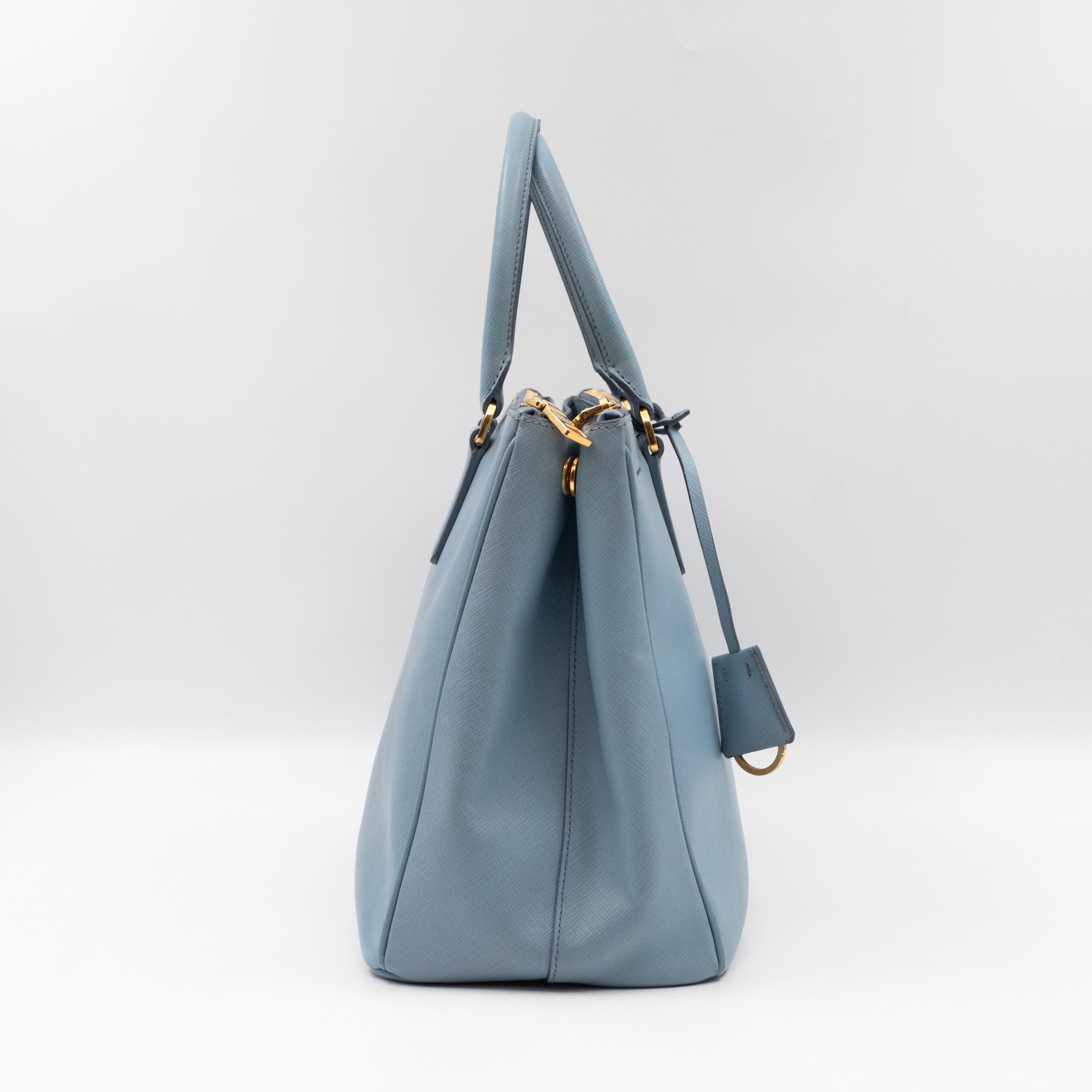 Galleria Large Double Zip Astral Blue Saffiano Leather
