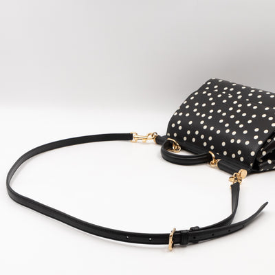 Sicily Medium Black & White Polka Dots Leather