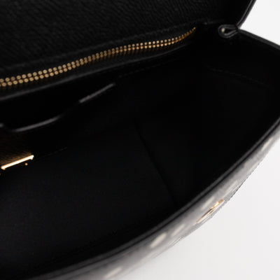 Sicily Medium Black & White Polka Dots Leather