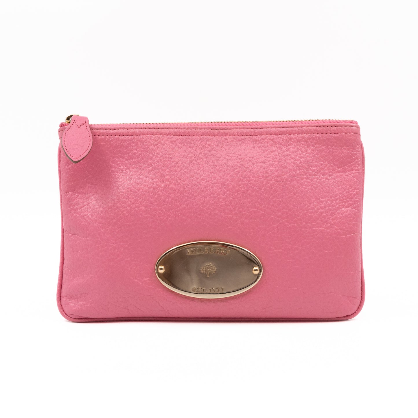 Mitzy Medium Zip Pouch Pink Leather