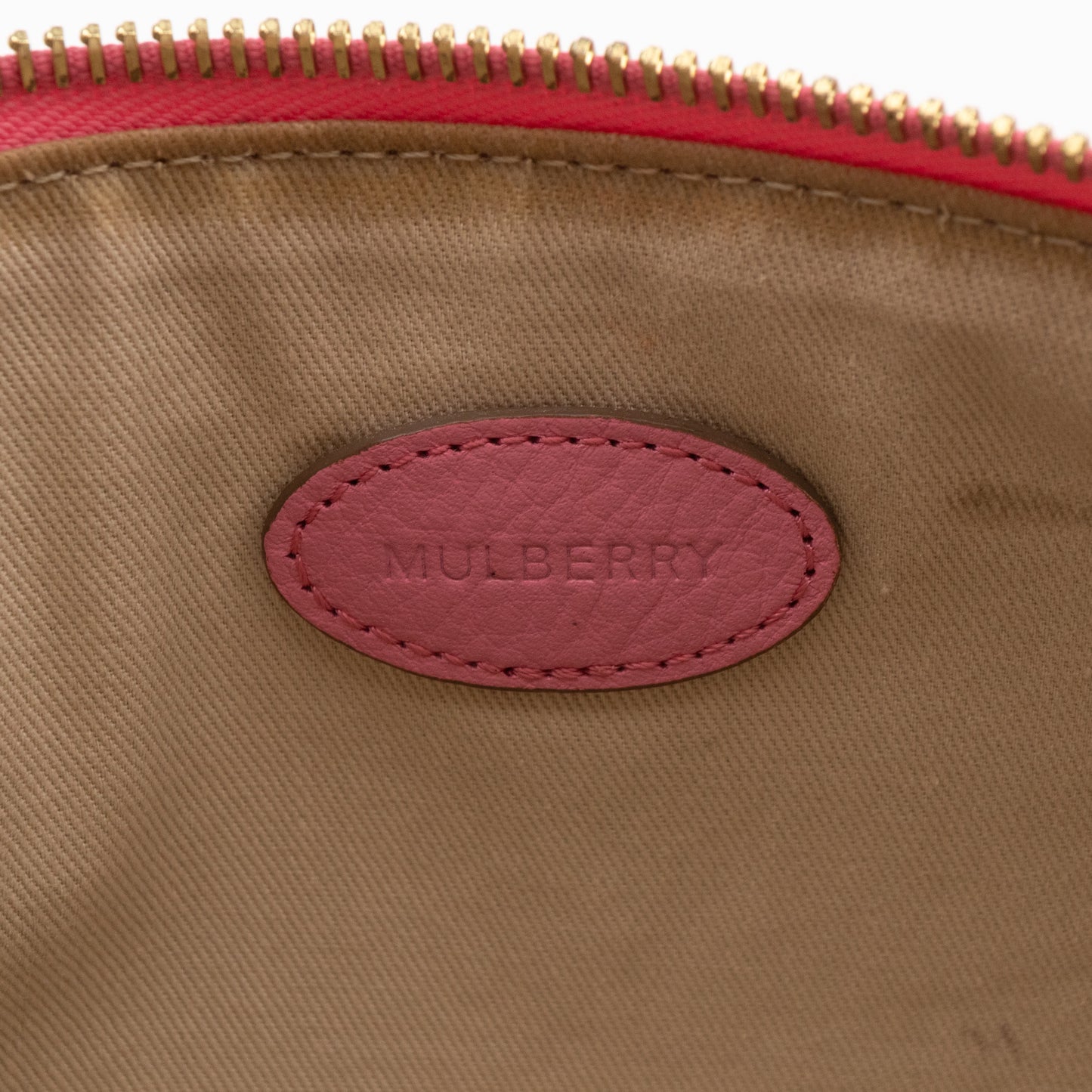 Mitzy Medium Zip Pouch Pink Leather