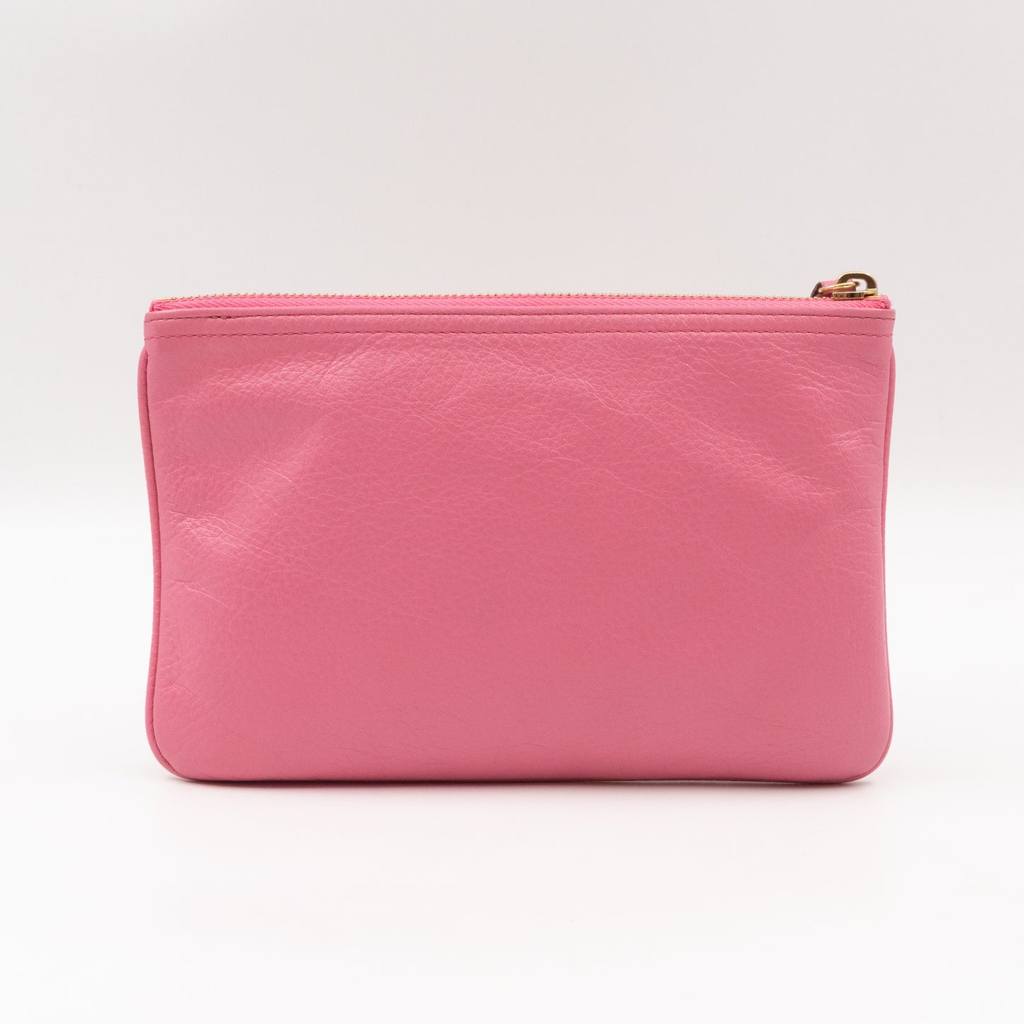 Mitzy Medium Zip Pouch Pink Leather