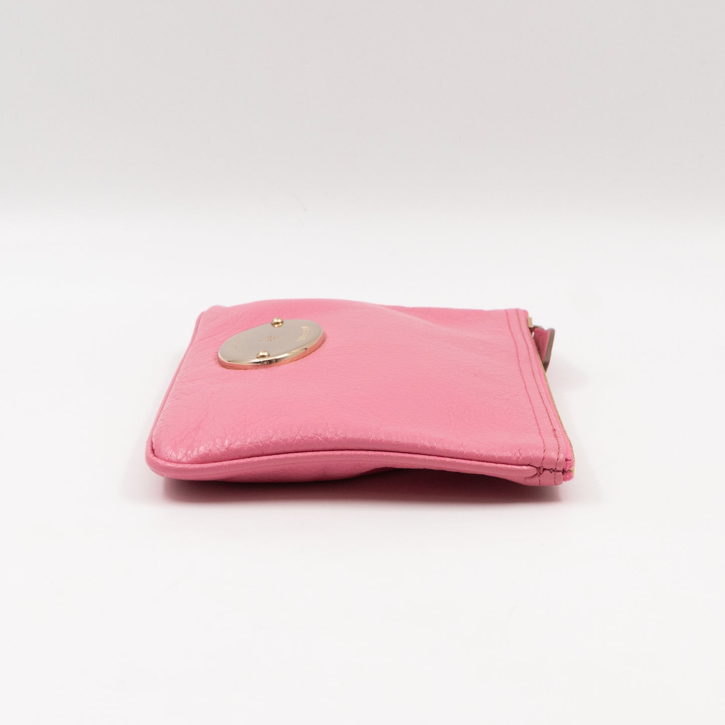 Mitzy Medium Zip Pouch Pink Leather