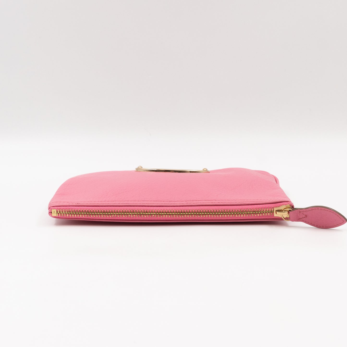 Mitzy Medium Zip Pouch Pink Leather