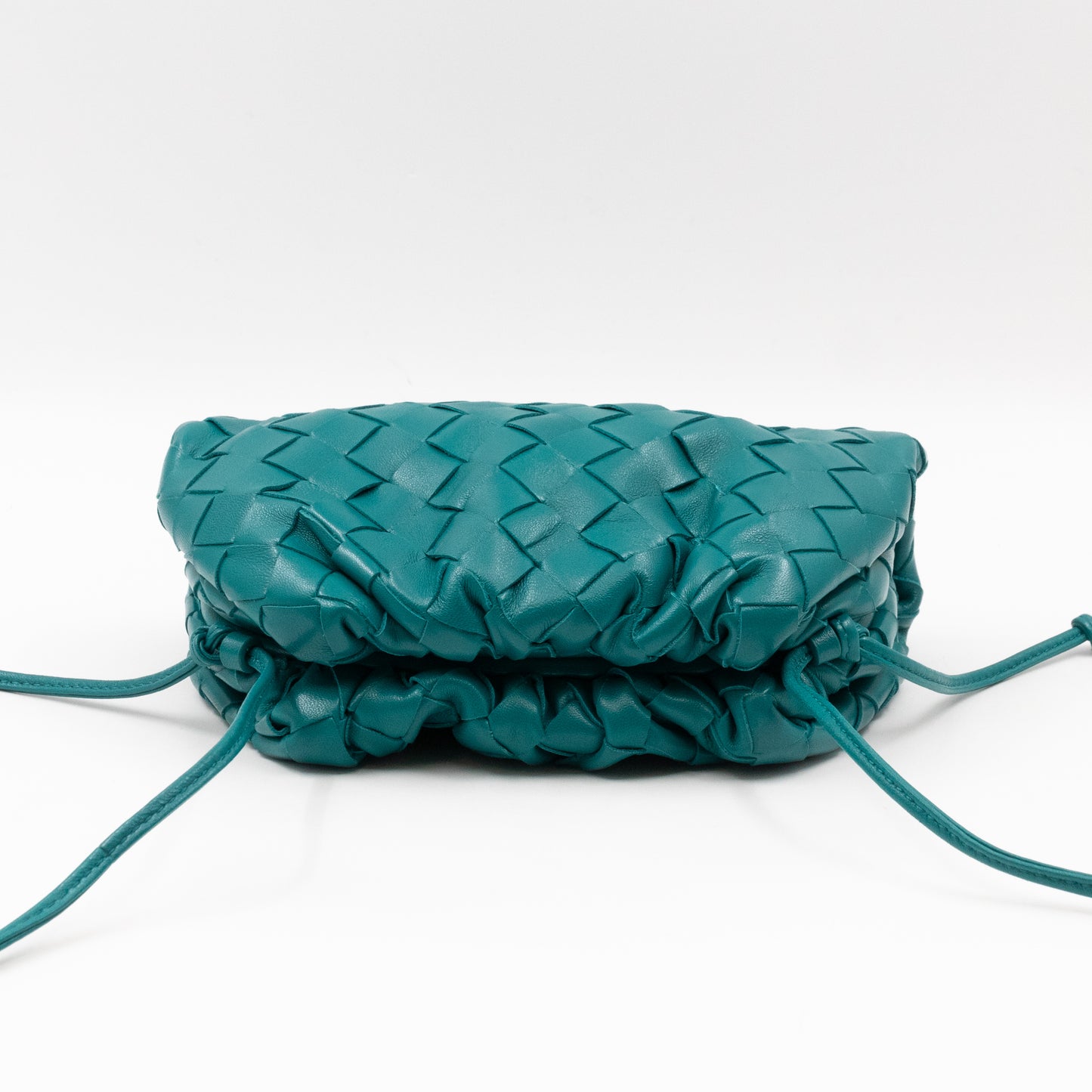 The Pouch Mini Crossbody Turquoise Intrecciato Leather