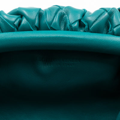 The Pouch Mini Crossbody Turquoise Intrecciato Leather