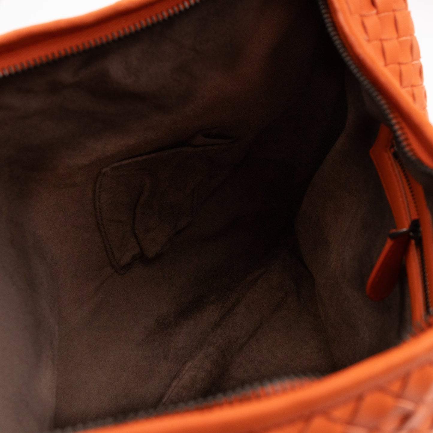 Veneta Hobo Bag Intrecciato Orange Leather