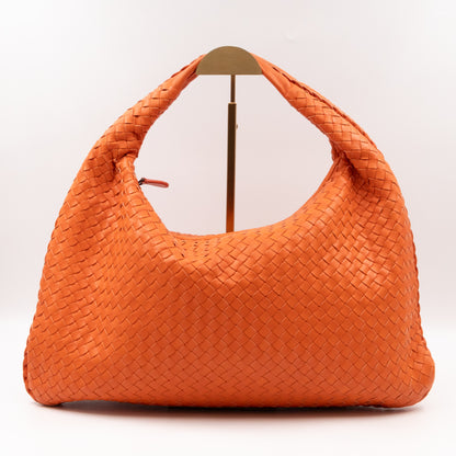 Veneta Hobo Bag Intrecciato Orange Leather