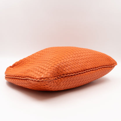 Veneta Hobo Bag Intrecciato Orange Leather