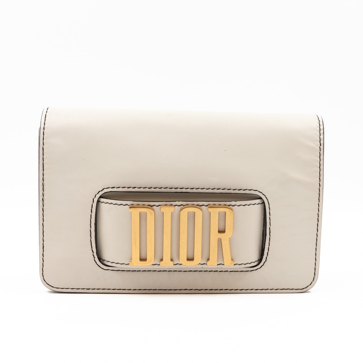 Dio(R)evolution Clutch Bag White Leather