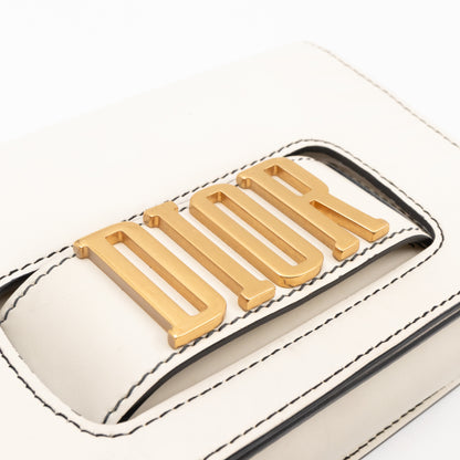 Dio(R)evolution Clutch Bag White Leather