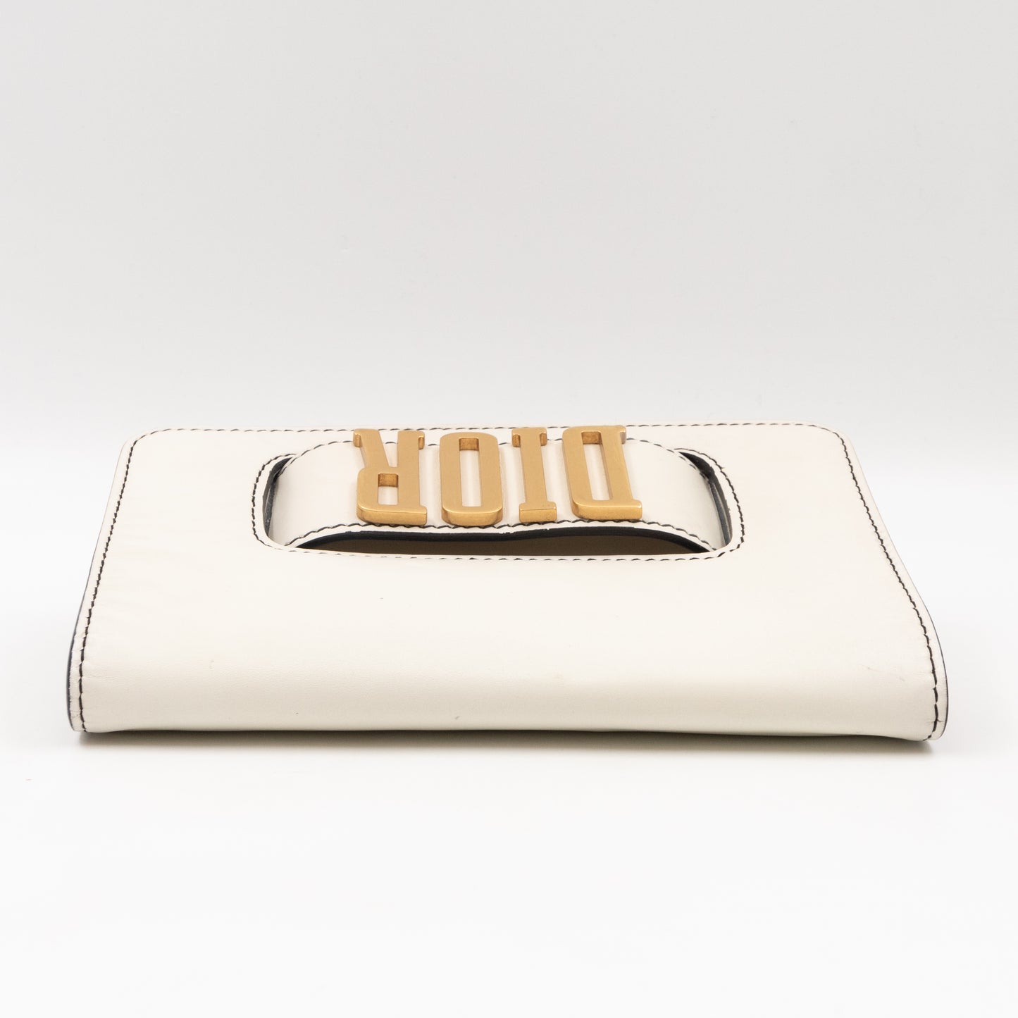 Dio(R)evolution Clutch Bag White Leather