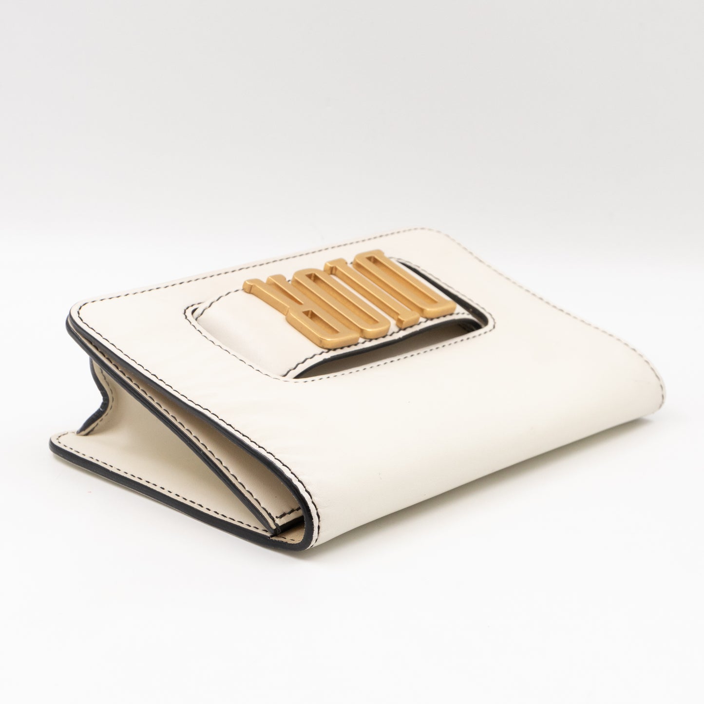 Dio(R)evolution Clutch Bag White Leather