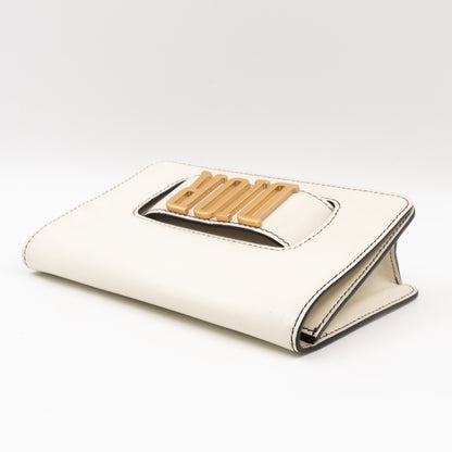 Dio(R)evolution Clutch Bag White Leather