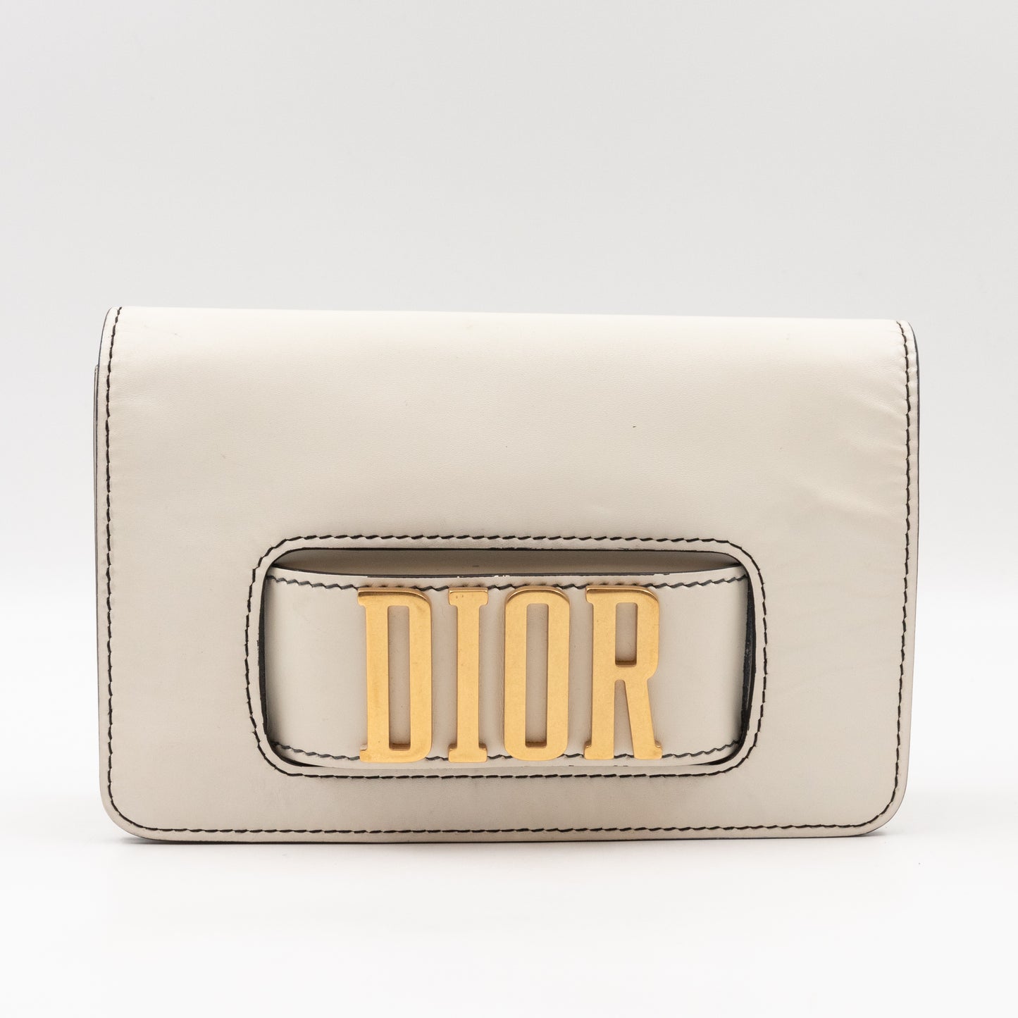 Dio(R)evolution Clutch Bag White Leather