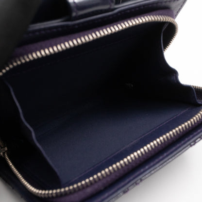 Lady Dior Compact Wallet Dark Purple Patent Cannage Leather