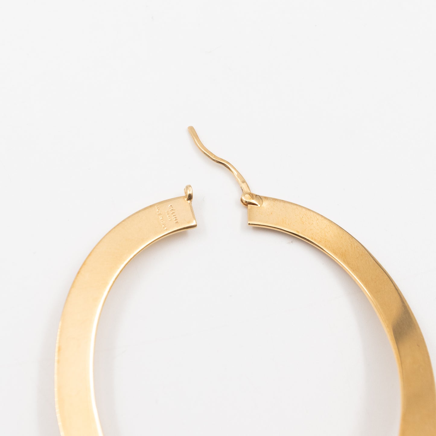 Flat Hoop Faux Pearl Earrings