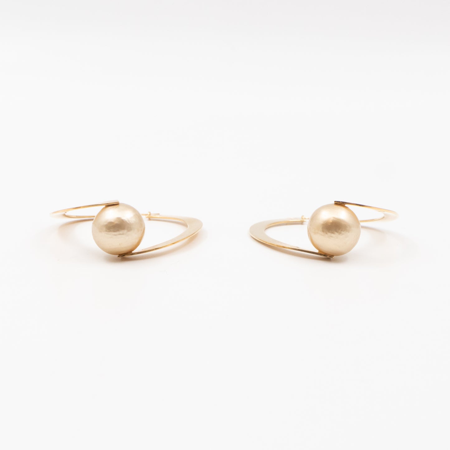 Flat Hoop Faux Pearl Earrings