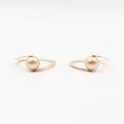 Flat Hoop Faux Pearl Earrings