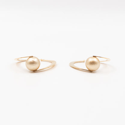 Flat Hoop Faux Pearl Earrings