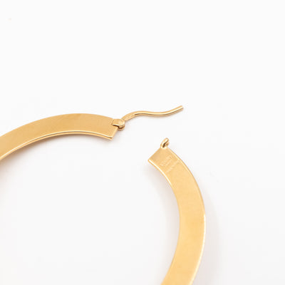 Flat Hoop Faux Pearl Earrings