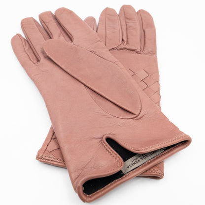 Gloves Intrecciato Blush Pink Leather