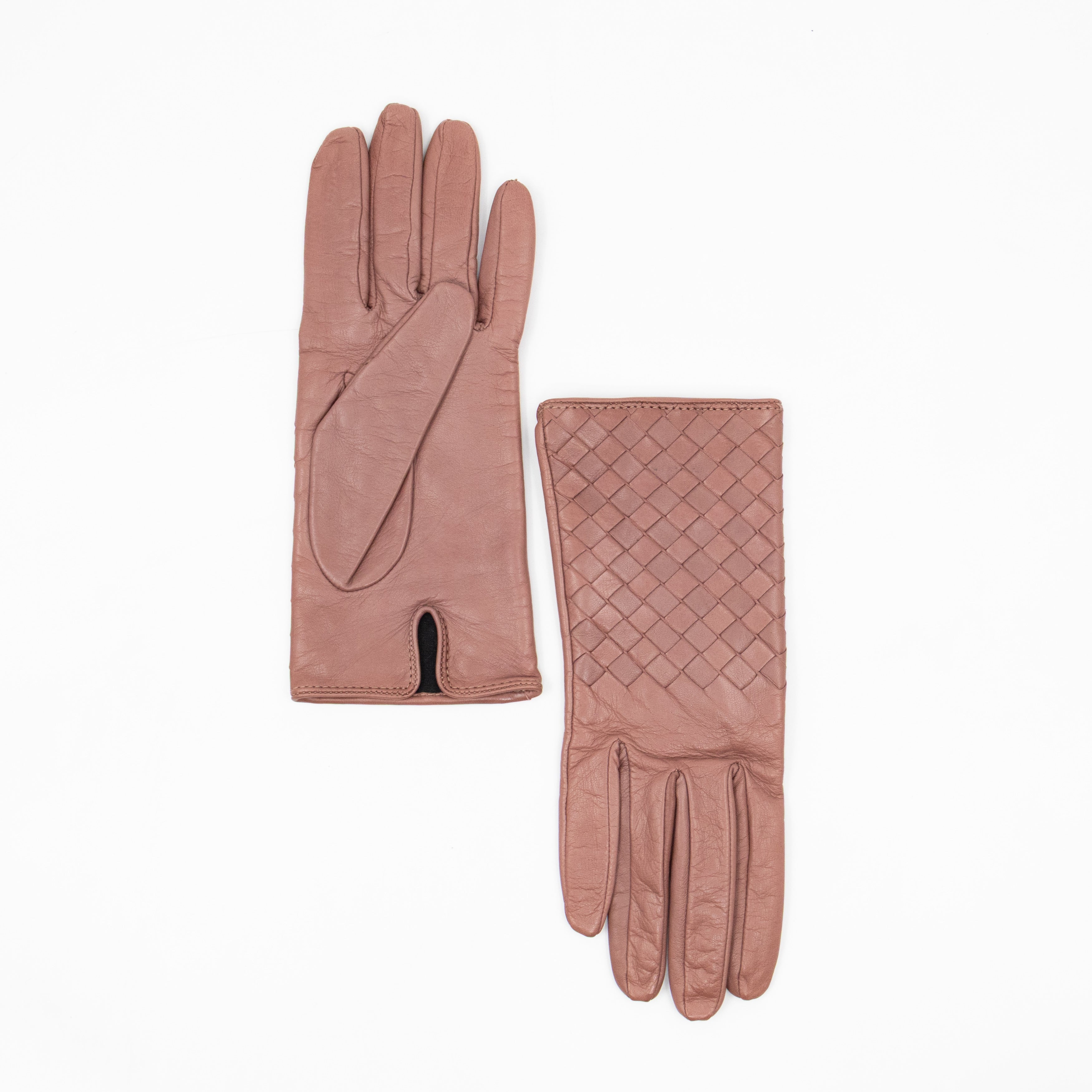 Gloves Intrecciato Blush Pink Leather