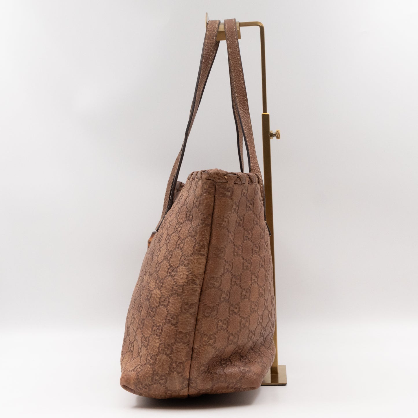 Bamboo Tassel Tote Brown Guccissima Leather