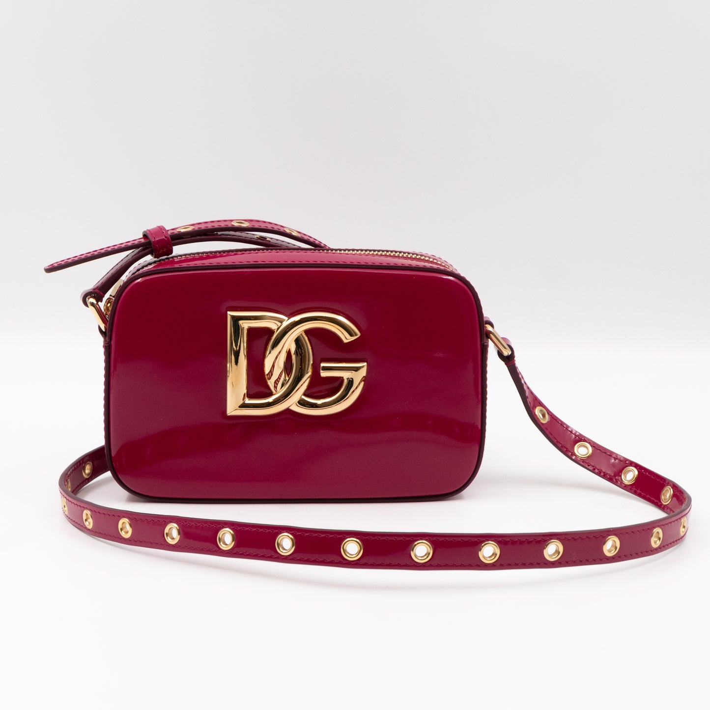 DG Logo 3.5 Crossbody Bag Fuchsia Patent Leather