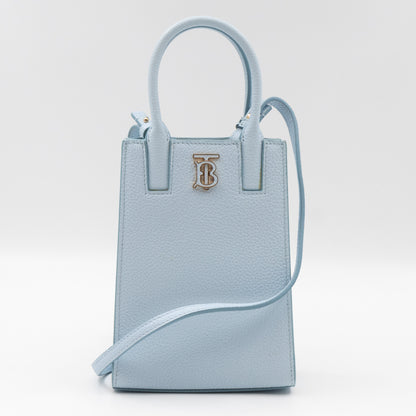 Micro Frances Phone Bag Light Blue Leather