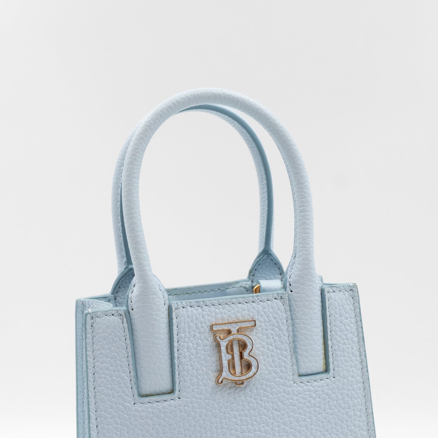 Micro Frances Phone Bag Light Blue Leather