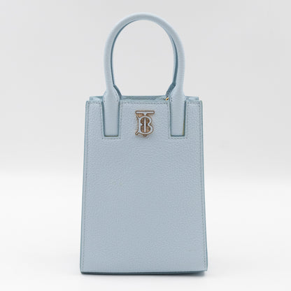 Micro Frances Phone Bag Light Blue Leather