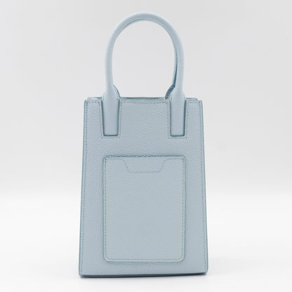 Micro Frances Phone Bag Light Blue Leather