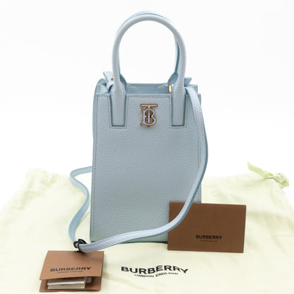 Micro Frances Phone Bag Light Blue Leather