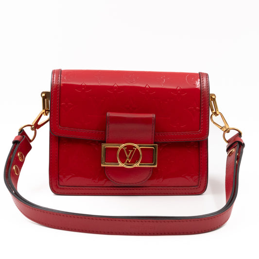 Dauphine Mini Red Monogram Vernis