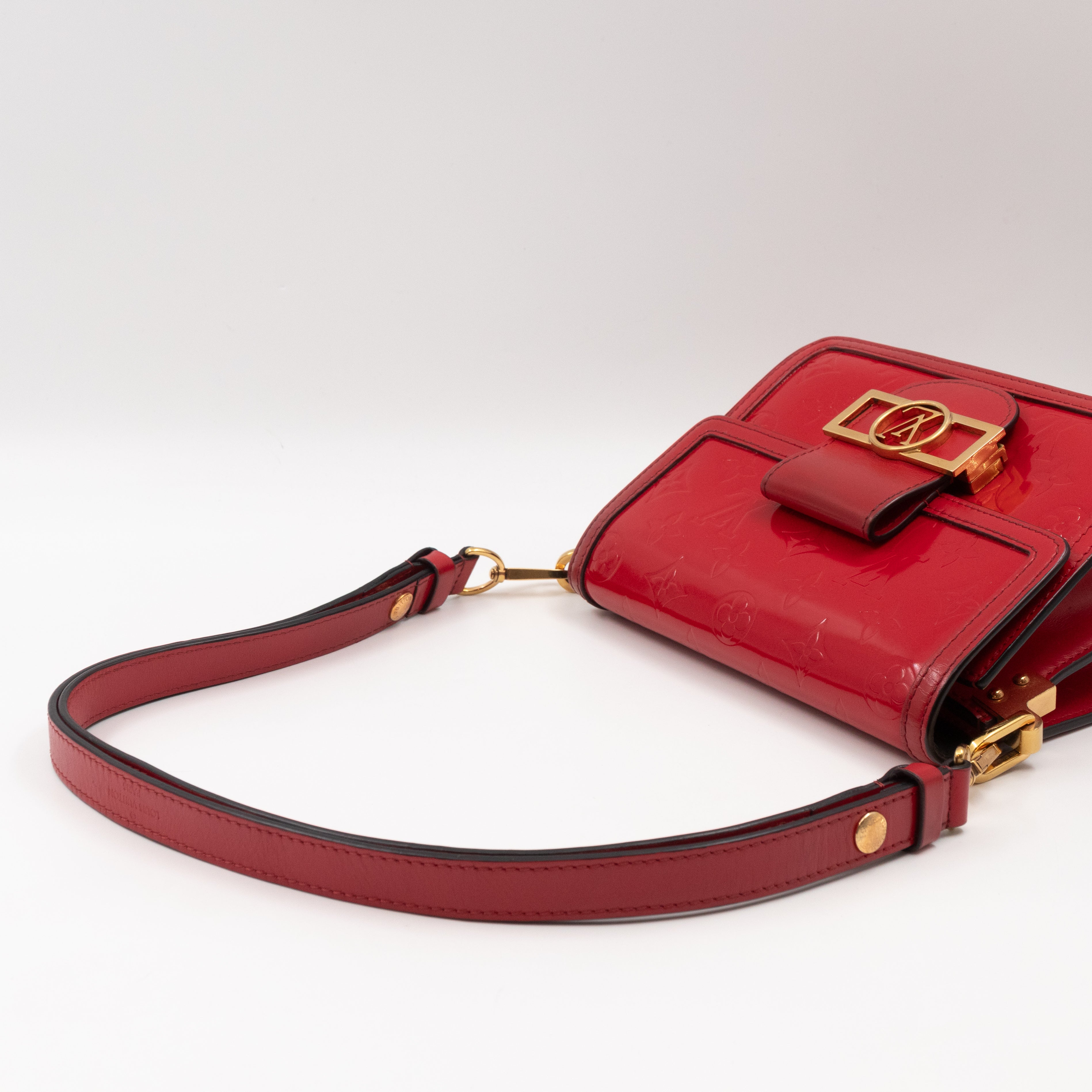 Dauphine Mini Red Monogram Vernis