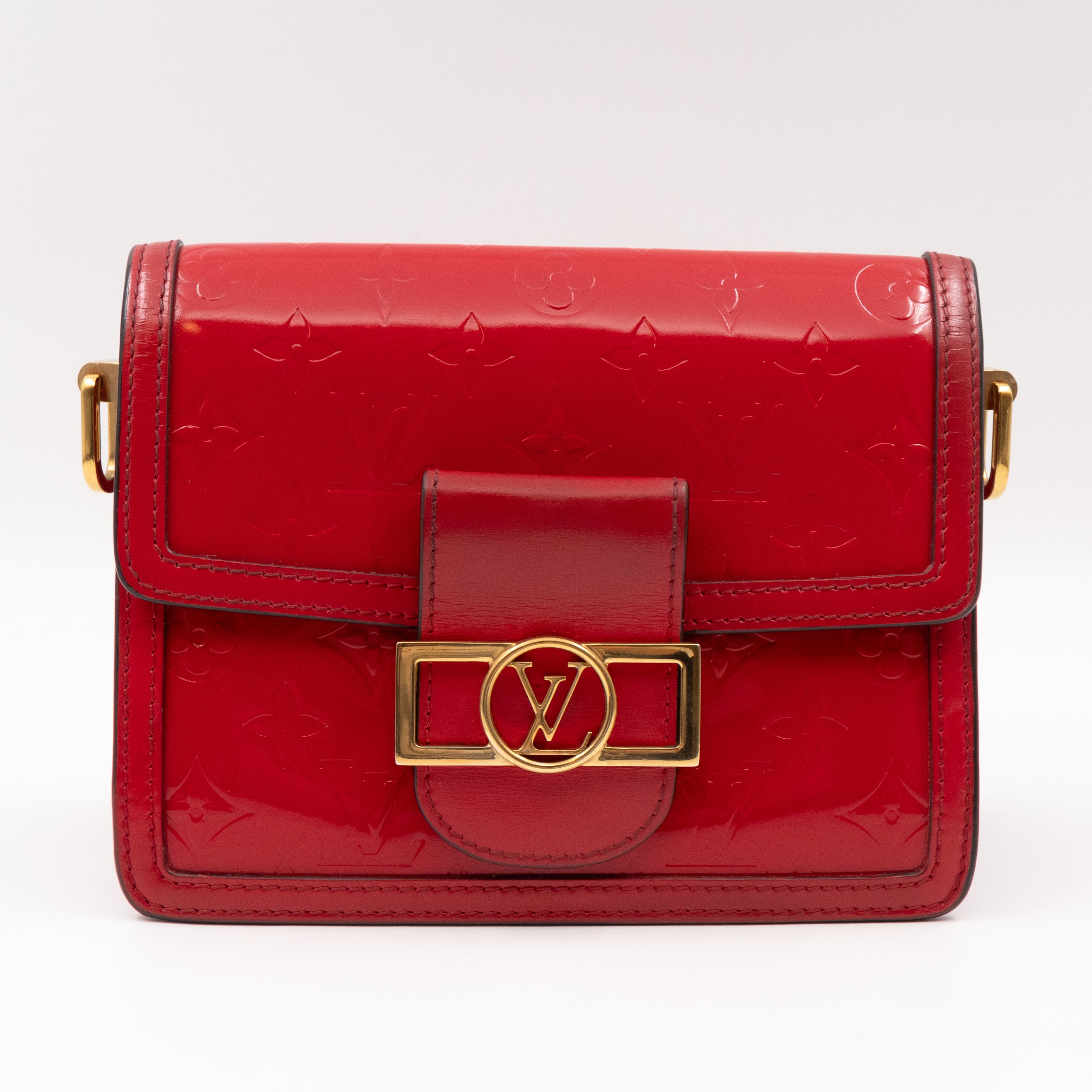 Dauphine Mini Red Monogram Vernis
