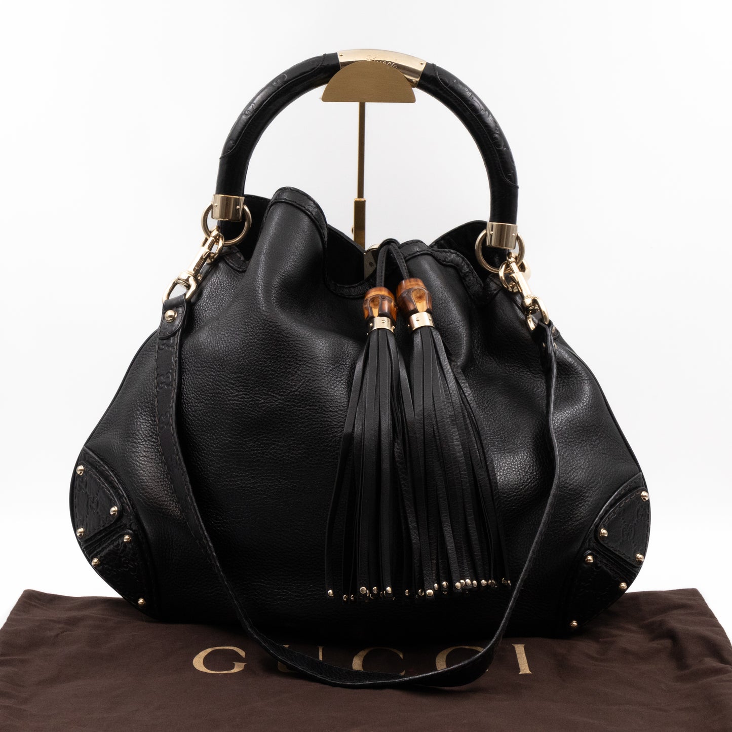 Indy Top Handle Bag Black Leather