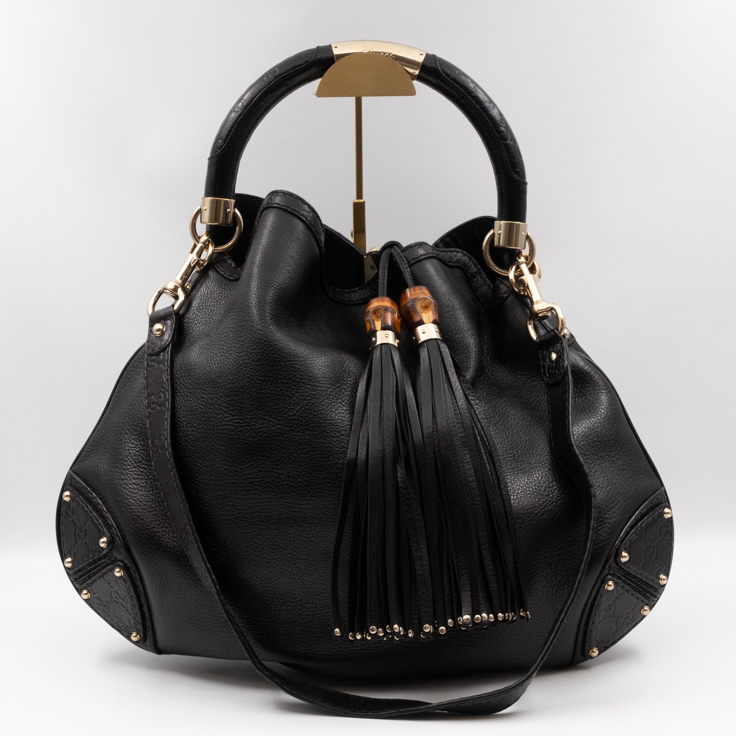 Indy Top Handle Bag Black Leather