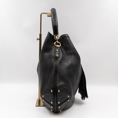 Indy Top Handle Bag Black Leather